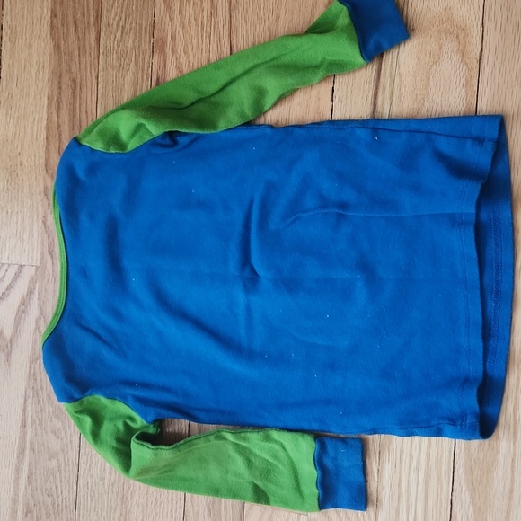 Super Mario size 4T pajama top long sleeves green and blue Luigi Nintendo cotton - Picture 4 of 6